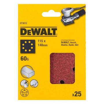 Set 25 foi abrazive DeWalt DT3012, 115 x 140 mm, G60