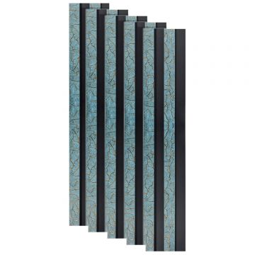 Set 5 panouri decorative, riflaj, polimer rigid, Naimeed D5476, 270x12x2cm, Turcoaz