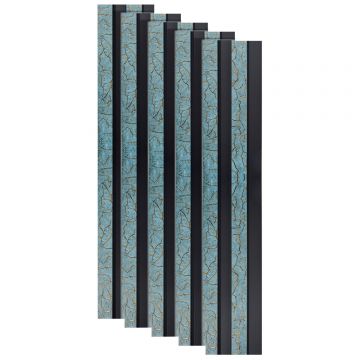 Set 5 panouri decorative, riflaj, polimer rigid, Naimeed D5476, 270x12x2cm, Turcoaz