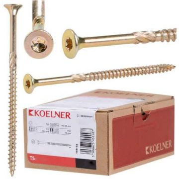 Set 50 suruburi dulgherie pentru lemn, 6x80mm KOELNER / TS-6080