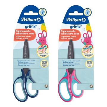 Foarfeca Griffix pentru Dreptaci 14 cm, Diverse Culori, Blister