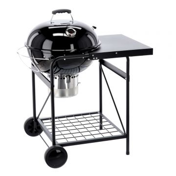 Gratar din otel pe carbuni, cu tava pentru cenusa, capac cu termometru, 90x71x111cm