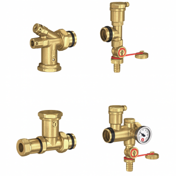 Grup de amestec fara pompa Giacomini R557KY002, 1   filet interior, cu robineti, aerisitoare automate, termometru