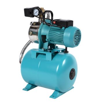 Hidrofor Detoolz 0.75 kW, debit 3300l h, inaltime de pompare 45m, carcasa pompa inox, volum butelie 24 litri