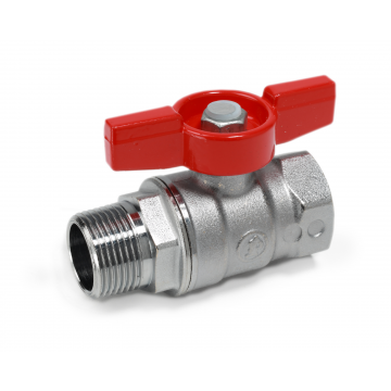 Robinet cu bila de trecere Giacomini R254X044, filet interior - exterior 3 4  , maner fluture, alama cromata