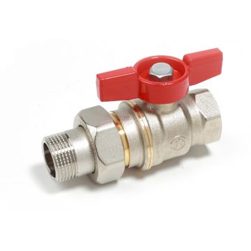 Robinet cu olandez si cu bila Giacomini R919X003, DADO, filet interior-exterior 1 2  , pentru instalatii termice si de racire, alama nichelata