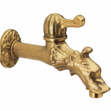 Robinet de gradina Remer Rubinetterie 202LE, design vintage, fixare pe perete, actionare tip levier, constructie robusta, alama