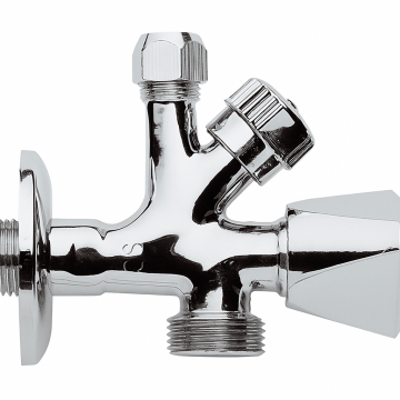 Robinet de trecere Remer Rubinetterie 121T, 1 2  , alama cromata, montaj aparent, maner rotativ, finisaj crom lucios