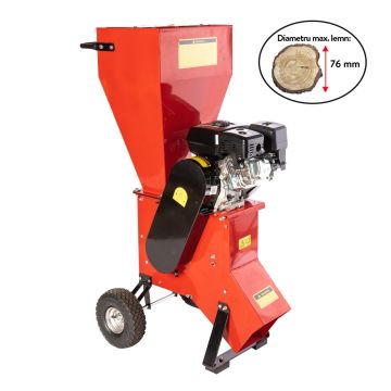 Tocator pentru crengi Micul Fermier, O76mm, motor benzina 6.5CP pentru rumegus