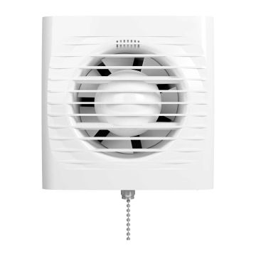Ventilator baie cu snur inchidere deschidere VentEurope EASY125PS, 125 mm, 183 mc h, IP24, 14W, Alb