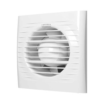 Ventilator baie cu timer VentEurope EASY100T, diametru 100 mm, debit 97 mc h, IP24, 14W, silentios, economic, Alb