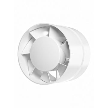 Ventilator de baie VentEurope BLOW160, diametru 160 mm, debit 300 m³ h, 22W, IP24, protectie la supraincalzire, Alb