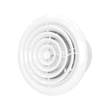 Ventilator de baie VentEurope CIRCLE100, diametru 100 mm, debit 105 m³ h, 14W, IP24, axial de perete si tavan, silentios, economic, Alb