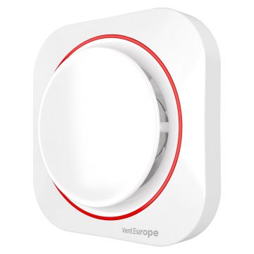 Ventilator de baie VentEurope ROUND100BDHT, senzor de umiditate, timer, diametru 100 mm, debit 105 m³ h, 17W, IP24, silentios, economic, Alb