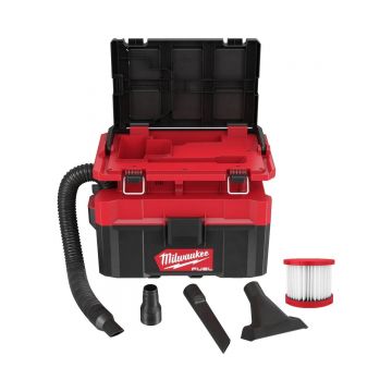 Aspirator umed uscat Milwaukee M18 FUEL PACKOUT, motor fara perii, 18V, filtru HEPA, debit aer 1416 l/min, clasa L, fara acumulator, 4933478187