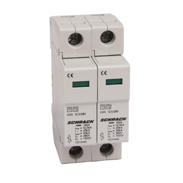 Descarcator de supratensiune 2+0 T1+T2 BC, 12.5 kA 280V, SCHRACK IS210447