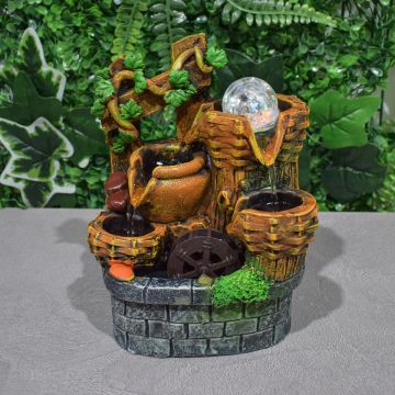 Fantana arteziana, LED, pompa submersibila, Naimeed D5091, 14x12x20cm