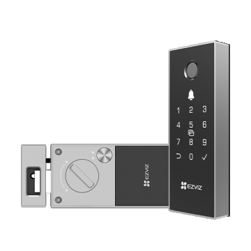 Incuietoare smart usa intrare EZVIZ DL03 Pro, rim lock, Wi-Fi 2.4GHz, amprenta, cod, card, control aplicatie, alarma, IP65, CS-DL03 (WBCP)