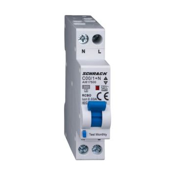 Intrerupator automat diferential, 6kA, 1P+N, 16A, 30mA, curba C, SCHRACK AI617516