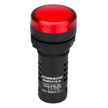 Lampa de semnalizare cu LED, monobloc, 230V-AC DC, rosu, SCHRACK BZ501215-B