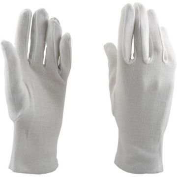 Manusi Protectie Bumbac 100% Interlock, pentru Industria Alimentara si Farmaceutica, Albe, L