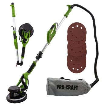 Masina de Slefuit Pereti Girafa Procraft EX1050, 1.05 kW, 800-1750 Rotatii, LED, 225 mm, Sac Colectare