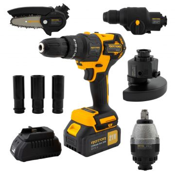 Multifunctional 5 in 1 pe Acumulator Rotor RTS2, 24000 rot/min, 21V/3Ah, Brushless