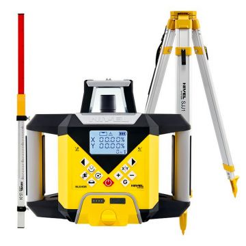 Nivela laser rotativa cu linii Nivel System NL620R DIGITAL SET SJJ1 LS24, fascicul rosu, maxim 600m, acumulator 7,4 V, trepied aluminiu profesional, stadie telescopica 2,4 m