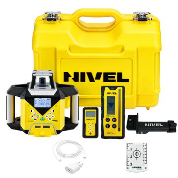 Nivela laser rotativa cu linii Nivel System NL640G DIGITAL, fascicul verde, maxim 600m, acumulator 7,4 V