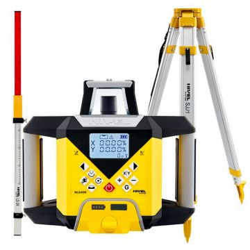 Nivela laser rotativa cu linii Nivel System NL640R DIGITAL SET SJJ1 LS24, fascicul rosu, maxim 600m, acumulator 7,4 V, trepied aluminiu profesional, stadie telescopica 2,4 m