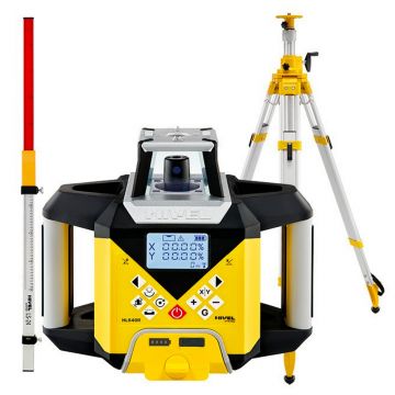 Nivela laser rotativa cu linii Nivel System NL640R DIGITAL SET SJJ32 LS35, fascicul rosu, maxim 600m, acumulator 7,4 V, trepied aluminiu extensibil, stadie telescopica 3,5 m
