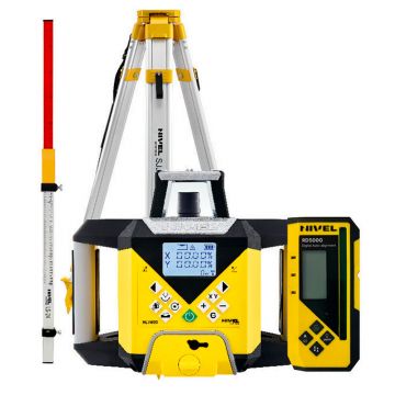 Nivela laser rotativa cu linii Nivel System NL740G DIGITAL SET SJJ1 LS24, fascicul rosu, maxim 600m, acumulator 7,4 V, trepied aluminiu profesional, stadie telescopica 2,4 m