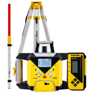 Nivela laser rotativa cu linii Nivel System NL740R DIGITAL SET SJJ32 LS35, fascicul rosu, maxim 700m, acumulator 7,4 V, trepied aluminiu extensibil, stadie telescopica 3,5 m