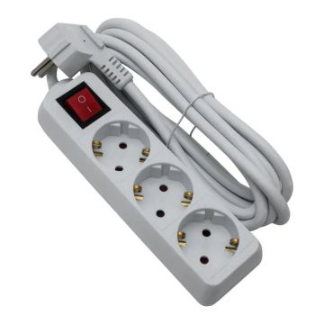 Prelungitor 3 prize, 3x1.5mm, lungime 5m, intrerupator si protectie pentru copii STROHM / SM-3PK-5M-WH-1.5MMP