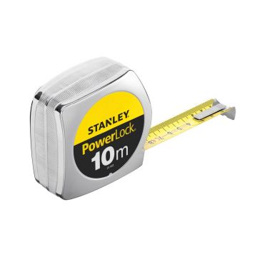 Ruleta PowerLock Stanley 1-33-442, 10 m x 25 mm, sistem metric, clasa II