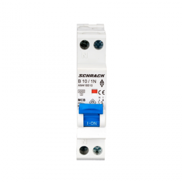 Siguranta automata AMPARO, 4.5kA, B10A, 1P+N, 1modul, SCHRACK AM418510
