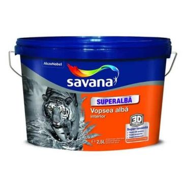 Vopsea lavabilă interior, superalbă, Savana, 2.5L / EXT10005