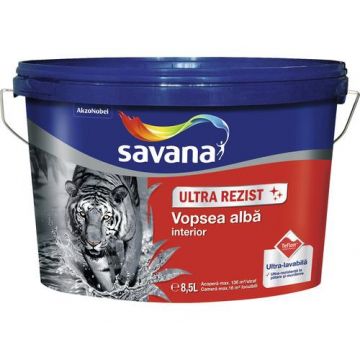 Vopsea lavabilă interior, ultrarezistentă și superalbă, 8.5L Savana  / EXT10002