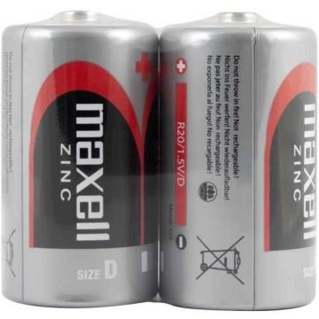 Baterie Zinc R20 (D) Maxell, Infoliat, 2 Bucati