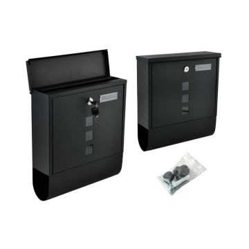 Cutie postala metalica, exterior, design modern, 3 ferestre vizualizare, fanta reclame