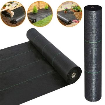 Folie agrotextil, antiburuieni, filtru UV, 1.1x50 metri, 100 g/mp, polipropilena