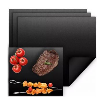 Folie antiaderenta pentru cuptor, reutilizabila, 33 x 40 cm, set 3 bucati, negru