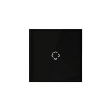 Intrerupator Smart RF, panou sticla securizata, 1 buton tactil iluminat, control telecomanda, negru