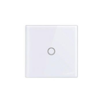 Intrerupator touch RF, panou tactil cu 1 buton iluminat, control telecomanda, alb