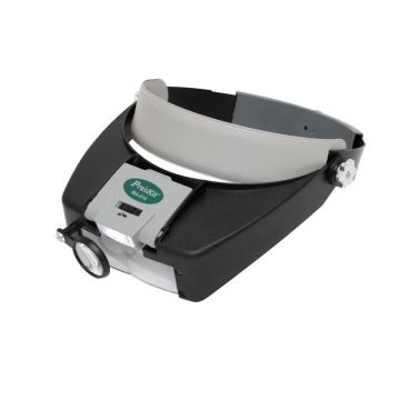 Lupa cu lumina, banda pentru cap, lentila dubla, inclinare sus-jos, reglabila, alimentare baterii