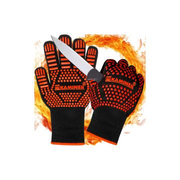 Manusi pentru gratar, rezistente la caldura, suprafata antiderapanta, universale, 32x12,5 cm