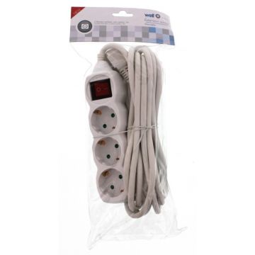 Prelungitor Electric cu Intrerupator, 3 Prize, Sectiune Cablu 3 x 1.5mm2, Lungime 5 m, Well