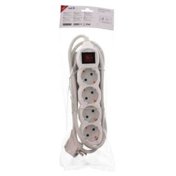 Prelungitor Electric cu Intrerupator, 4 Prize, Sectiune Cablu 3 x 1.5mm2, Lungime 1.5 m, Well
