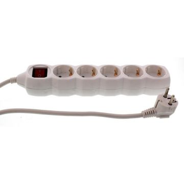 Prelungitor Electric cu Intrerupator, 5 Prize, Sectiune Cablu 3 x 1.5mm2, Lungime 5 m, Well