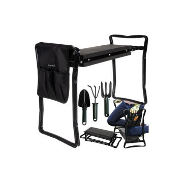 Scaun de gradina pliabil, ingenunchier si bancuta, organizator unelte, maxim 120 kg, spuma EVA